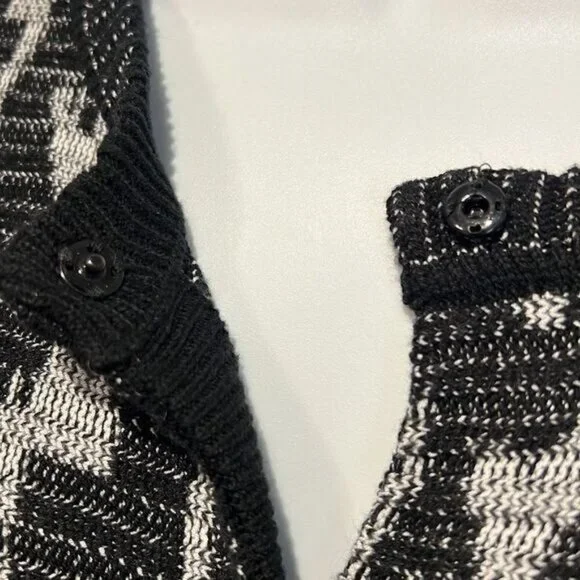 Olsen Europe Black White Patterned Cardigan Size M  10  - Picture 12 of 14